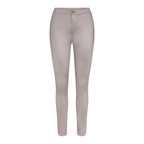 Skims Silver Disco High Rise Skinny Pants Size L NWT - Picture 1 of 5